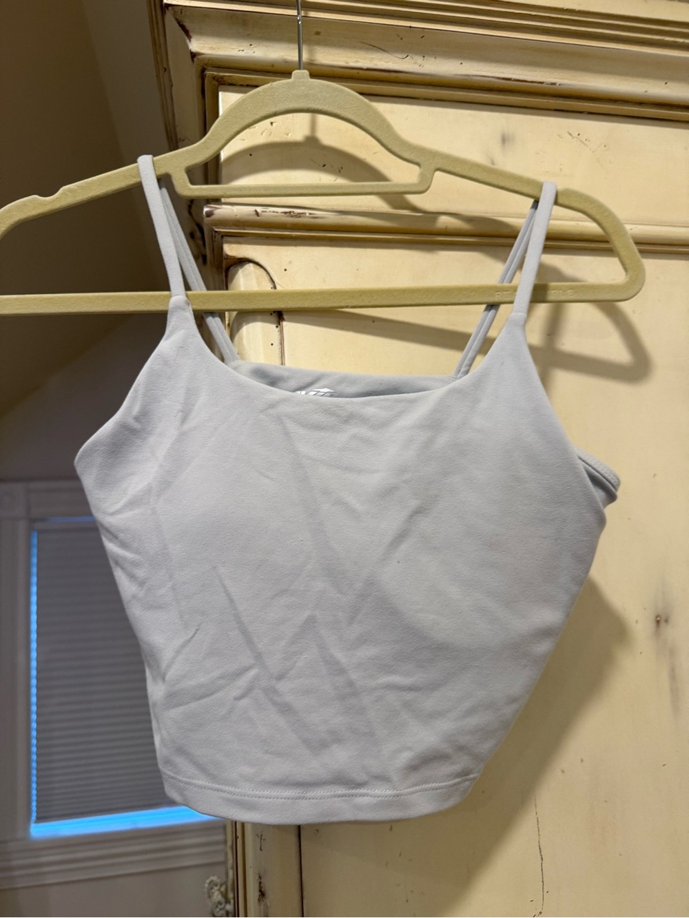 Avia White workout Cropped Spaghetti-Strap Camisole